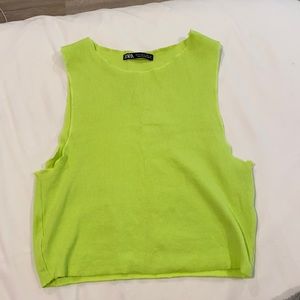 Zara cropped lime tank top